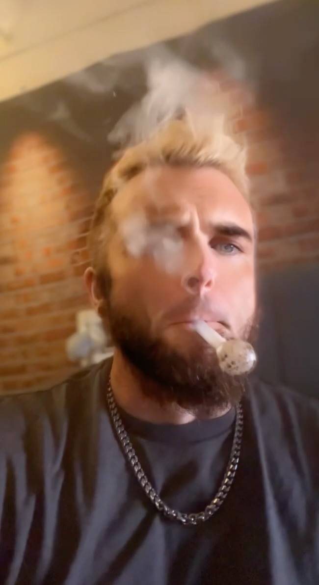 Cute Blond Guy Hitting the Pipe